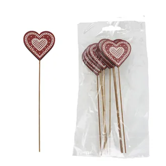 Heart Plant Stake 8 pcs D8376