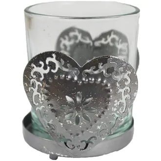 Metal candlestick with heart, K0050