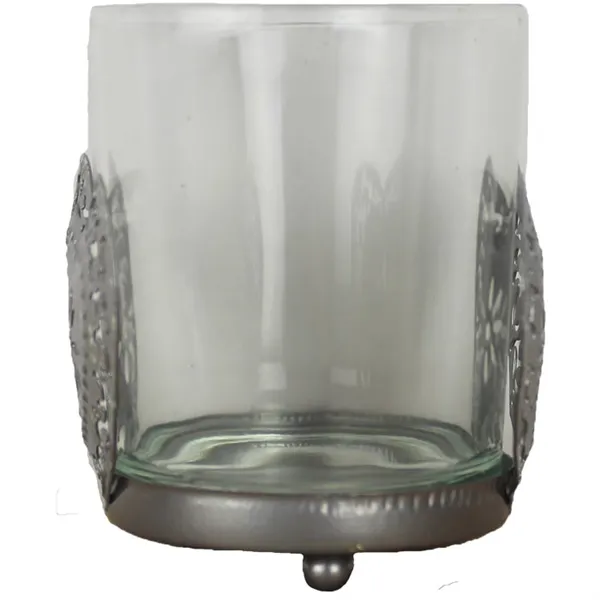 Metal candlestick with heart, K0050