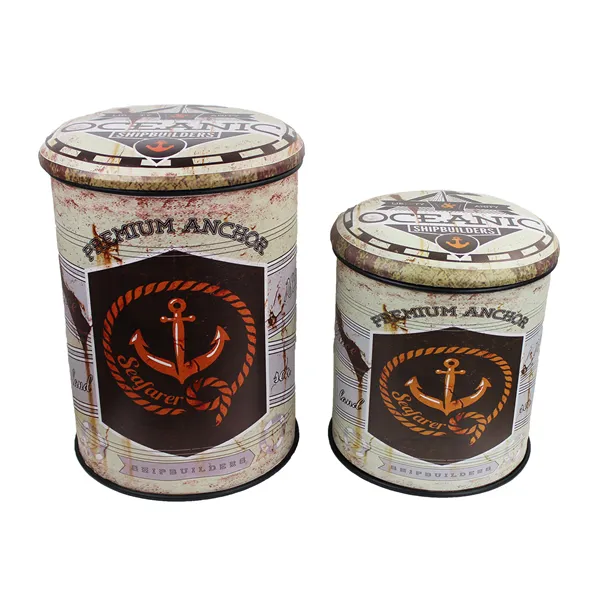 Metal pouffe Oceanic, set 2pcs K0391