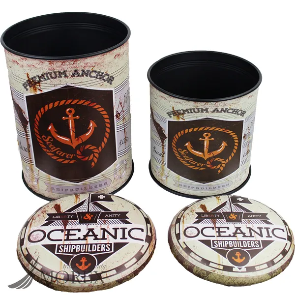Metal pouffe Oceanic, set 2pcs K0391