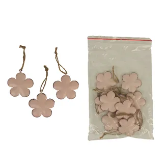 Metal flowers pink, 10 pcs K0440
