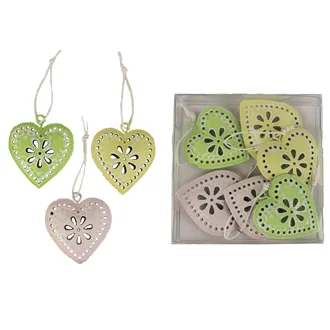 Metal hearts 6 pcs K1388