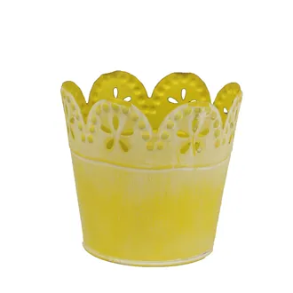 Flowerpot round yellow K1407-02