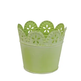 Flowerpot round green K1407-15