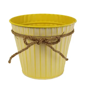 Flowerpot round yellow K1518-02