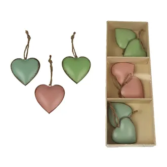 Heart for hanging, 6 pcs K2421 