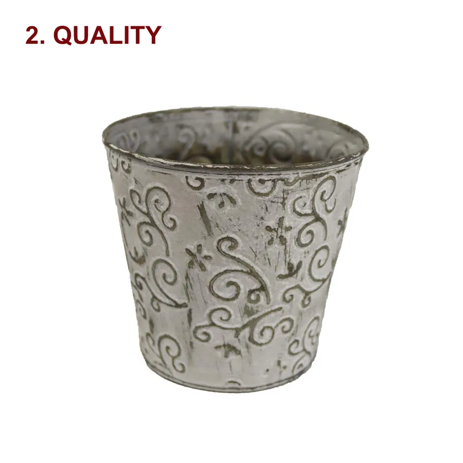 Metal flower pot K2907/1 2nd quality