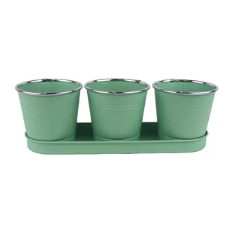 Set of 3 flower pots with a tray K3005-15