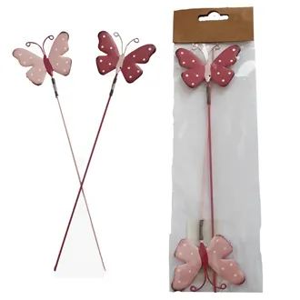 Butterfly on stick, 2 pcs K3274