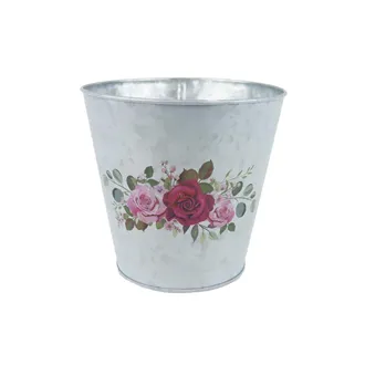 Metal flower pot rose K3335/3