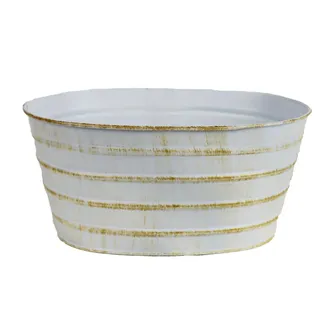 Metal oval flower pot K3429