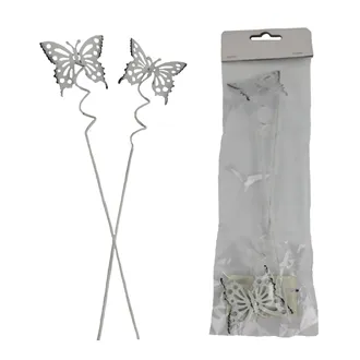 Butterfly deco on stick, 2 pcs K3591