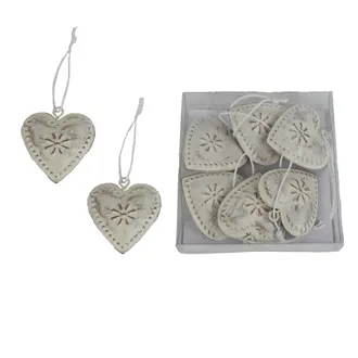 Heart for hanging, 6 pcs K4373