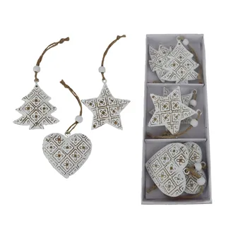 Christmas decoration for hanging, 6 pcs K4379