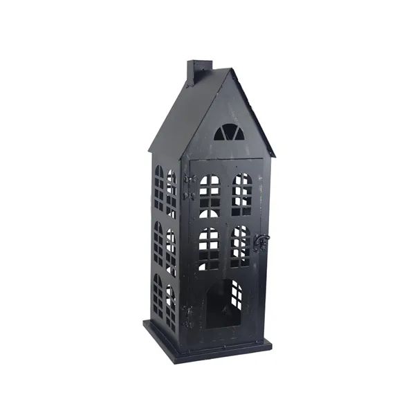 Decorative metal house candle holder small K4444/B