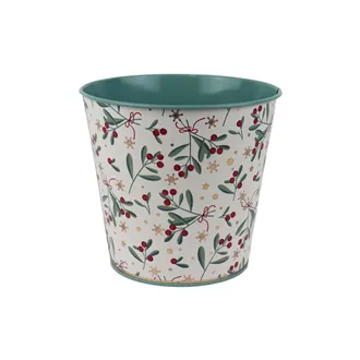 Christmas tin flower pot K4493/2