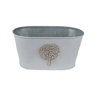 Tin flower pot oval K4590/1