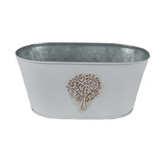 Tin flower pot oval K4590/2