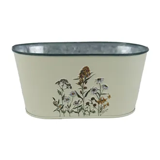 Tin flower pot oval K4682/1