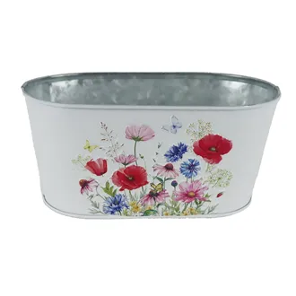 Oval tin flower pot K4689/2