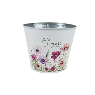 Oval tin flower pot K4691/1