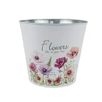 Oval tin flower pot K4691/3