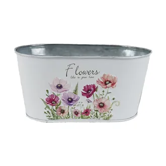 Oval tin flower pot K4692/1