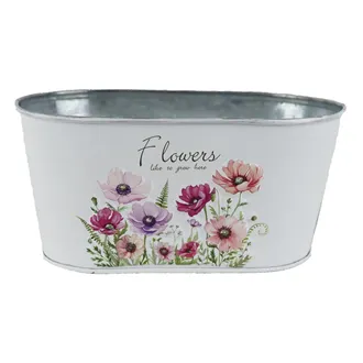 Oval tin flower pot K4692/2