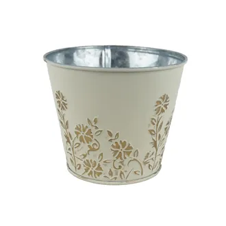 Oval tin flower pot K4694/1