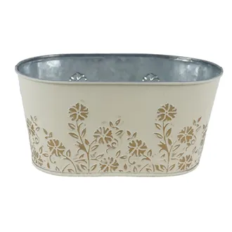 Oval tin flower pot K4695/2