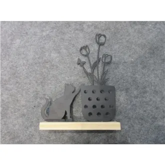 Cat decoration with flower K4782