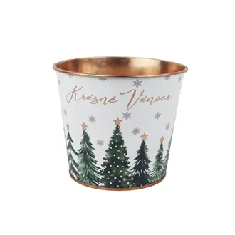Christmas Tin Flower Pot K4987/1