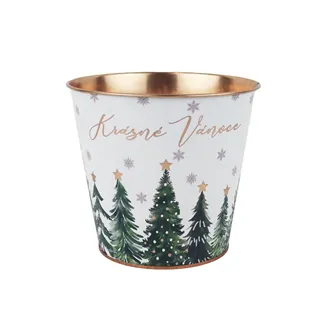 Christmas Tin Flower Pot K4987/2