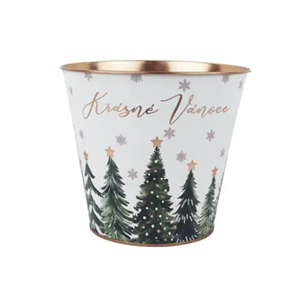 Christmas Tin Flower Pot K4987/3
