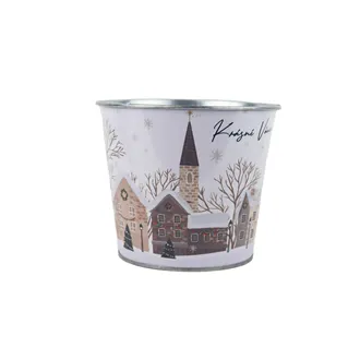 Christmas Tin Flower Pot K4995/1