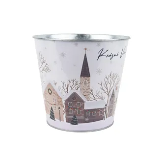 Christmas Tin Flower Pot K4995/2