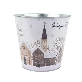Christmas Tin Flower Pot K4995/3