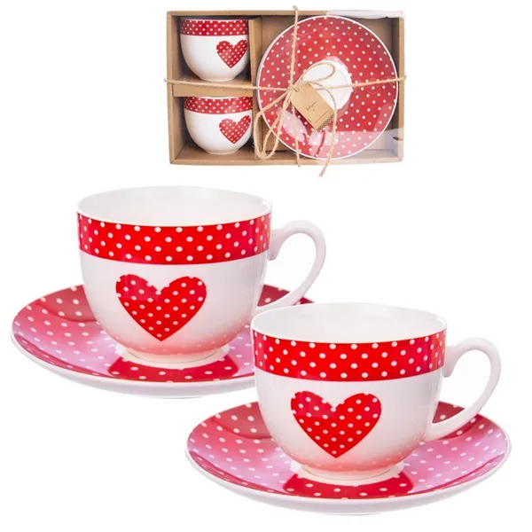 Mug + saucer POLKA DOT, 2 pieces O0025