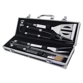 Stainless steel grill kit + 8 pcs case O0036