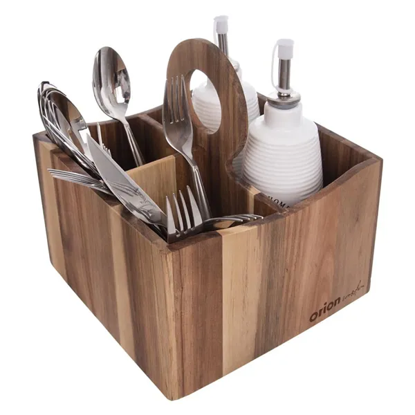 Stand for cutlery acacia WOODEN O0041
