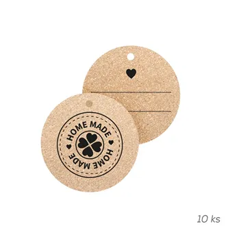 Tags cork HOME MADE 10 pieces O0096