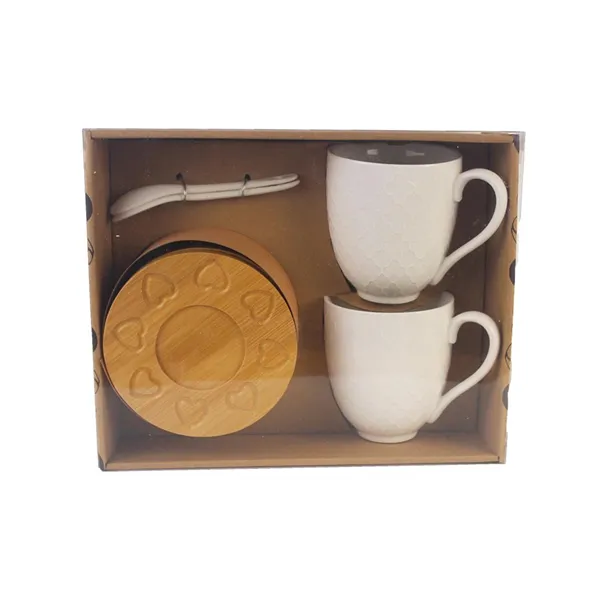 Mug, saucer, spoon WHITELINE 2 pcs O0136 