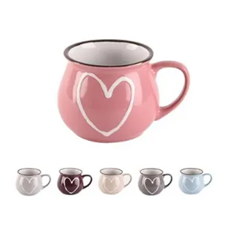 Ceramic Mug HEART 0,32 SADA mix 6pcs O0268