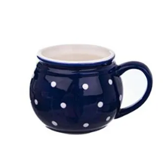 Mug caramic blue with white polka dots 0.2 l