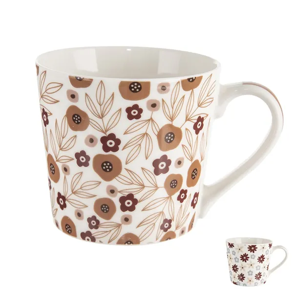 Porcelain mug FLOWER 0.44 l mix set of 4 O0354
