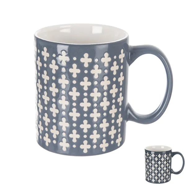 Ceramic mug CROSSES 0.35 l blue mix set 4 pcs O0355-13