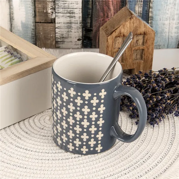 Ceramic mug CROSSES 0.35 l blue mix set 4 pcs O0355-13
