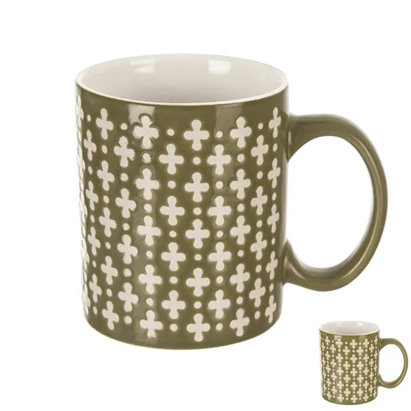Ceramic mug CROSSES 0.35 l green mix set 4 pcs O0355-16