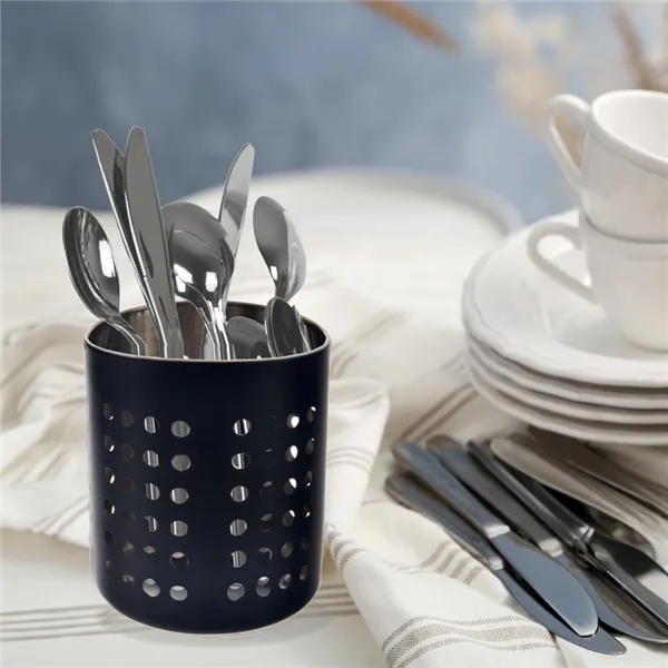 Stainless steel cutlery stand BLACK O0356